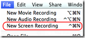 New Screen Recording menu